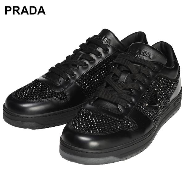 PRADA プラダ トライアングルロゴ クリスタル スニーカー メンズ