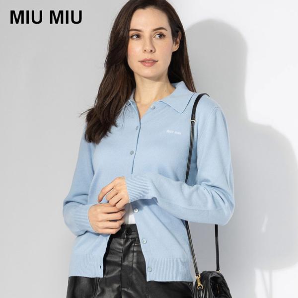 miu ミュウミュウ MIUMIU カシミヤ 襟付き ニット カーディガン miu ミュウミュウ MIUMIU カシミヤ 襟付き ニット カーディガン