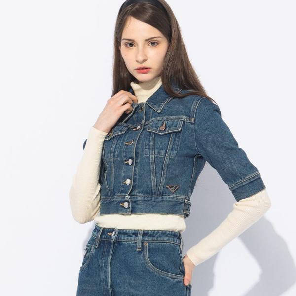 PRADA（プラダ） ウォッシュ加工 タイトフィット 半袖 デニム