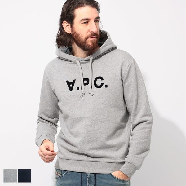 A.P.C.（アーペーセー） フロッキー ロゴ プルオーバー パーカー
