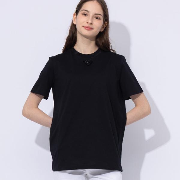 PRADA プラダ 半袖 Tシャツ レディース トライアングル刺繍