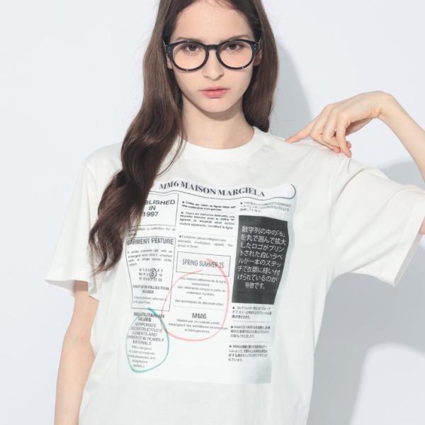 【新品】  Maison Margiela / メゾンマルジェラ | 2019AW | ドローコードデザイン 半袖Tシャツ | S | ホワイト | レディース 新品】 Maison Margiela / メゾンマルジェラ | 2019AW | ドローコード