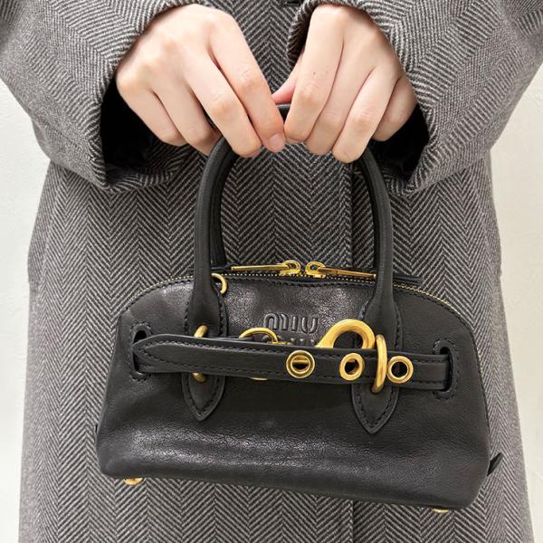 ミュウミュウ　ミニバッグ　本革 miu miu（ミュウミュウ） アバンチュール ミニ ナッパレザー バッグ
