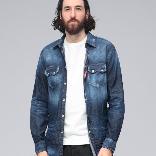 DSQUARED2 デニムシャツ サイズ46 メンズ DSQUARED2（ディースクエアード） フルボタン 長袖 デニムシャツ RELAX