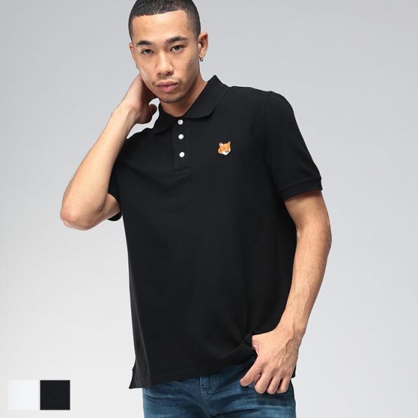 MAISON KITSUNE（メゾン キツネ） ポロシャツ メンズ 無地 FOX HEAD