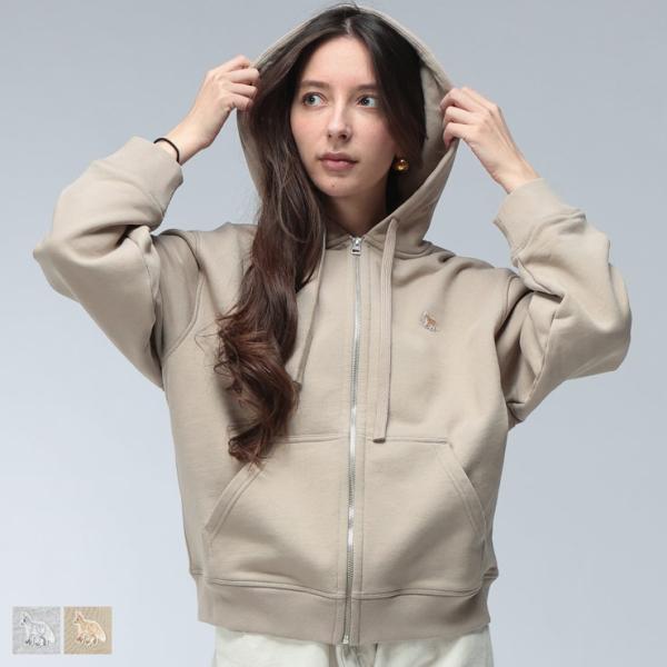メゾンキツネ パーカー レディース Maison Kitsune ベイビー フォックス フルジップ スウェット パーカー KNLMW0702KM0341 ブランド