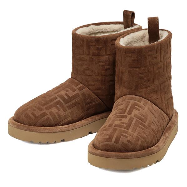フェンディ　スエード　ブーツ　スニーカー　シューズ　ブラウン　ラバーソール　7 FENDI（フェンディ） ブーツ メンズ ロゴ FFモチーフ スエード