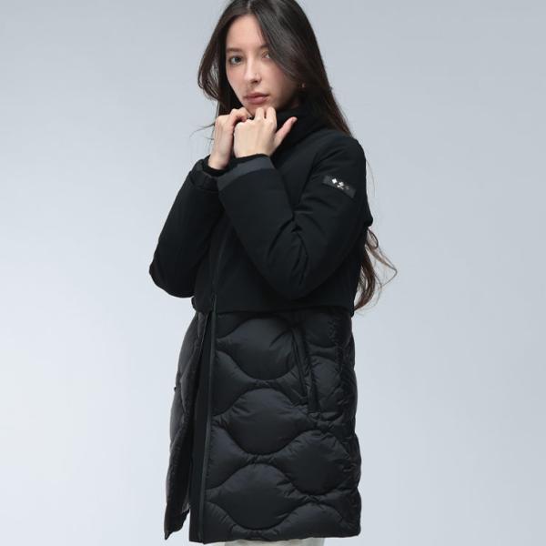 【良品】タトラス★ダウンコート　TERESA　黒　大きいサイズ　ロゴワッペン TATRAS（タトラス） ダウン ブルゾン レディース ロゴ ジャージコンビ
