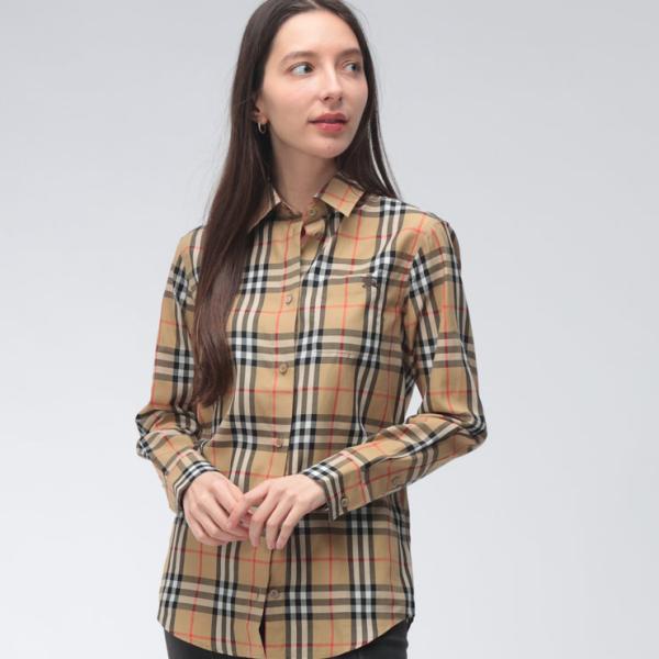 BURBERRY（バーバリー） レディース シャツ 長袖 ロゴ チェック柄 胸