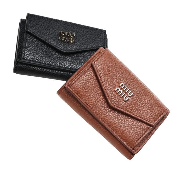 ミュウミュウ レディース 財布  MIU MIU ヴィッテロダイノレザー 三つ折り スモール カード 小銭 MIU5MH021ADT7 ブランド ウォレット 財布 本革