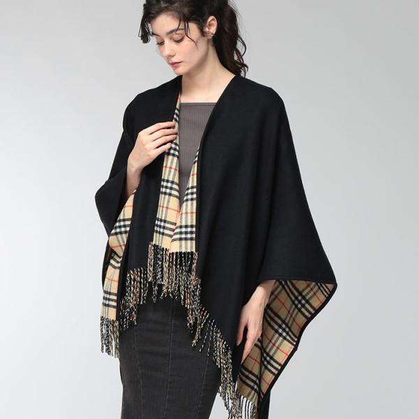 バーバリー レディース ケープ BURBERRY バーバリーチェック リバーシブル ウールケープ BBL81228041 ブランド アウター 羽織り 秋 冬