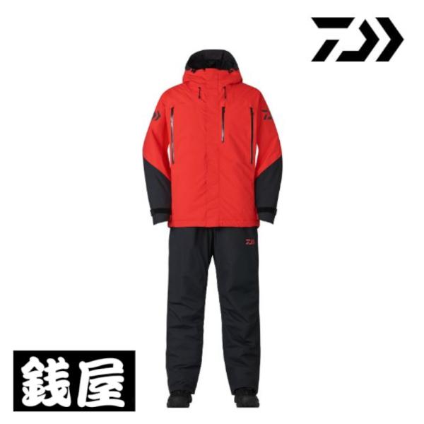 DAIWAレインマックス ハイパー ハイロフト上下セット レッド L DAIWA（ダイワ） レインマックス ハイロフトウィンタースーツDW-3424