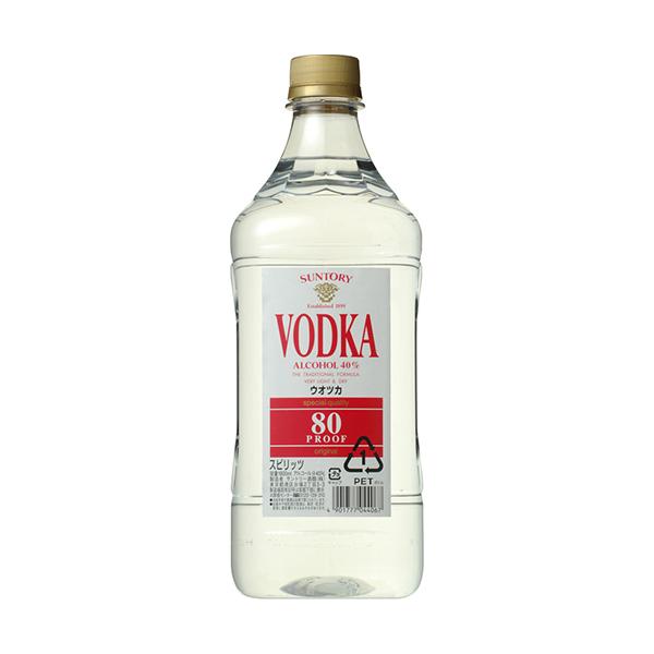 商品詳細品名サントリー　サントリーウオツカ 80プルーフ　キングサイズ商品説明白樺炭や独自の木炭でのろ過で入念に仕上げたすっきりとした香りが特徴のウオツカ。ミキサビリティ−が高く様々な割りモノとの相性に優れています。容量1800mlアルコー...