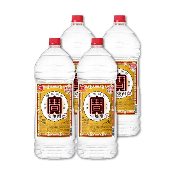 宝酒造 宝焼酎 25度 4L エコペット 4000ml×4本 1ケース 甲類焼酎 u-yu