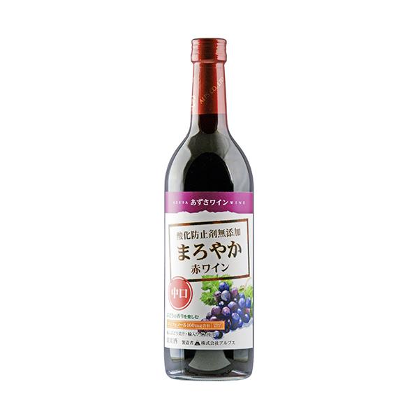 アルプス あずさワイン酸化防止剤無添加 まろやか赤ワイン 中口 720ml×12本 u-yu