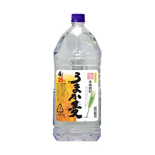 若松酒造 麦焼酎 うまか麦 4Lペットボトル 4000ml×4本 1ケース 鹿児島 u-yu