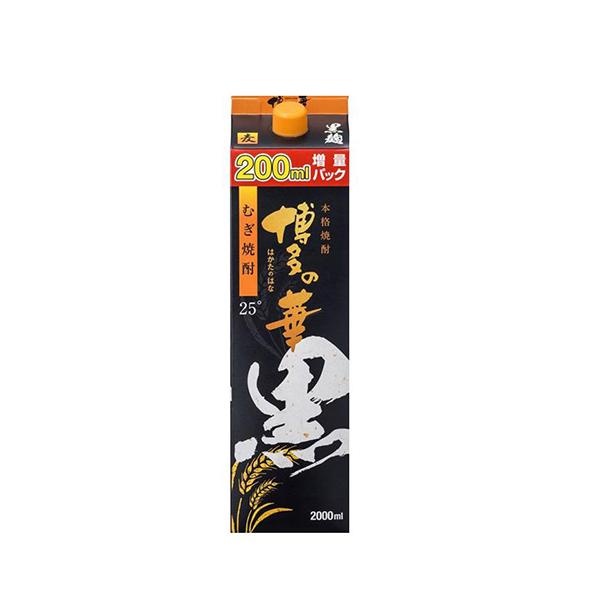 福徳長酒類 博多の華 黒麹 麦 25度（200ml増量） 2Lパック 2000ml×6本