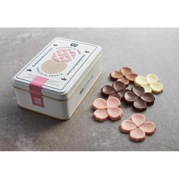鎌倉ニュージャーマン あじさいチョコレート 10個入 1缶 専用袋付き クリスマス プレゼント お返し クッキー チョコレート 横浜 鎌倉 お土産
