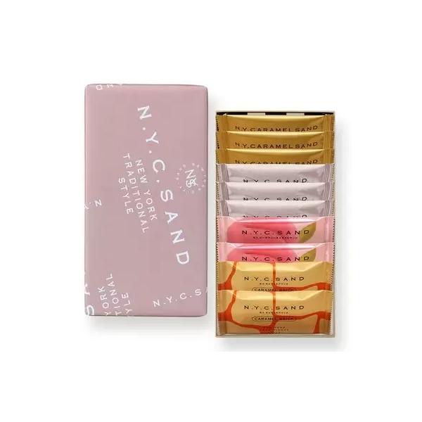 クール便発送 ニューヨークキャラメルサンド N.Y.C.S.ギフトボックス 10個入り 1箱 袋付き N.Y.C.S. ピーチティー チョコレート 夏 お菓子