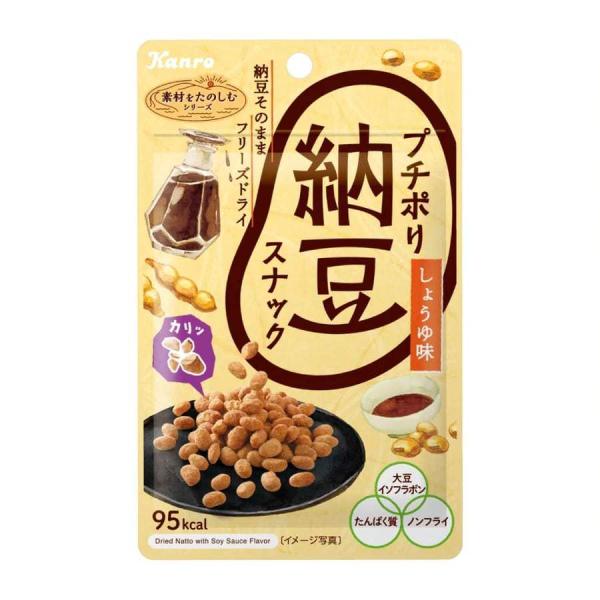 カンロ プチポリ納豆スナック醤油味 20g10個 