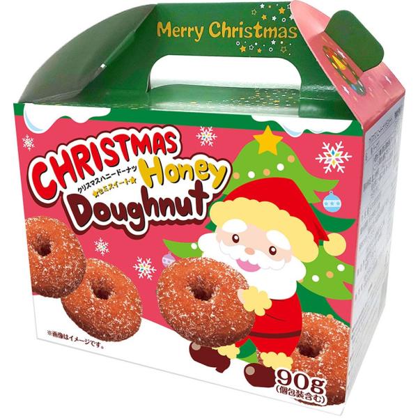 【送料の目安】　クリスマスハニードーナツ90ｇ入を嵩的に数量72個まで送料１個口料金で　発送できます！【注意事項】・パッケージのデザイン等、予告なく変更する場合があります。・当社店舗と併売している為、品切れする場合がございます。　品切れの場...