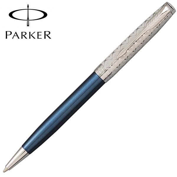 PARKER ソネット プレミアム 油性 ボールペン メタル&ブルーCT-