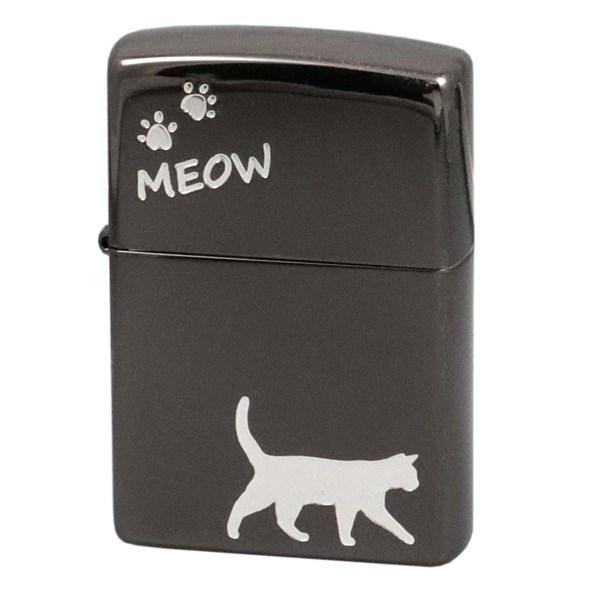 ジッポー zippo Mebw of a cat CAT-KB ブラックメッキミラー エッジング レギュラータイプ   ネコポス便対応品