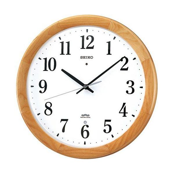 紫③ SEIKO CLOCK セイコークロック 掛け時計 電波時計 ツイン・パ 木