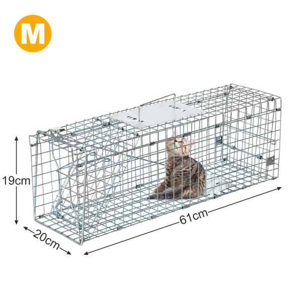 [Release date: August 7, 2023]サイズ：約W20×D61×H20cm重量：約2.7kg[野良猫や迷子猫の保護に]弱っている野良猫や迷子になった飼い猫の保護に活躍する踏み板式の捕獲器です。猫を傷つけないように捕獲・...