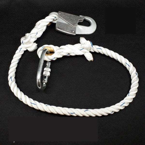 タイタン 台付ロープ φ16mm-1,100mm フック・カラビナ付　セフティブロック取り付け用 FAB-B【TITAN サンコー 三ッ打ナイロンロープ 安全帯】