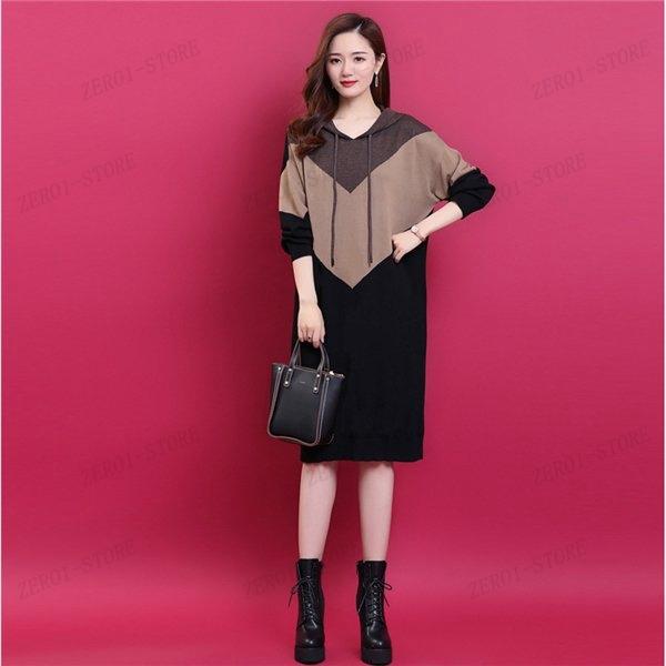 レディース 切り替え ニットワンピース 秋冬 オシャレ 膝丈ワンピース 長袖 リボン Aラインプリーツスカート ニット 着痩せ 韓国風 Ol通勤 二次会 お取り寄せ