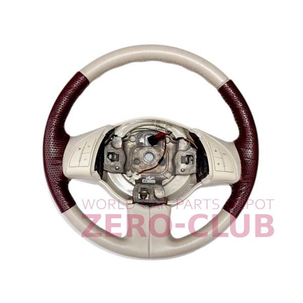 FIAT500 312系用 純正 ステアリング アイボリー 後付け革巻き(ワイン