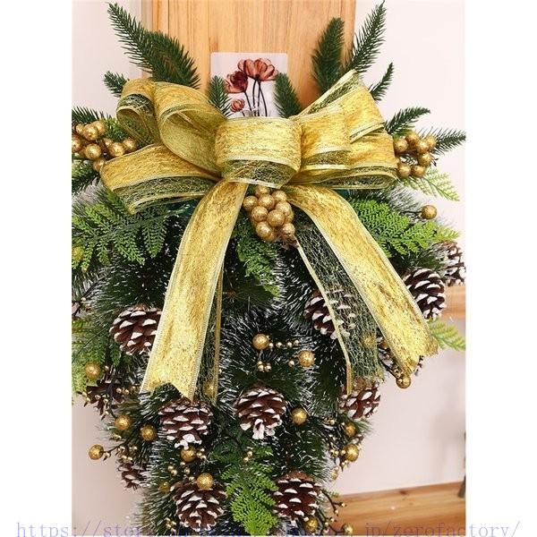 クリスマスリース クリスマス スワッグ 大きい オーナメント ナチュラル リース ドア 玄関 庭園 部屋 壁飾り ガーランド 松かさ 華やか