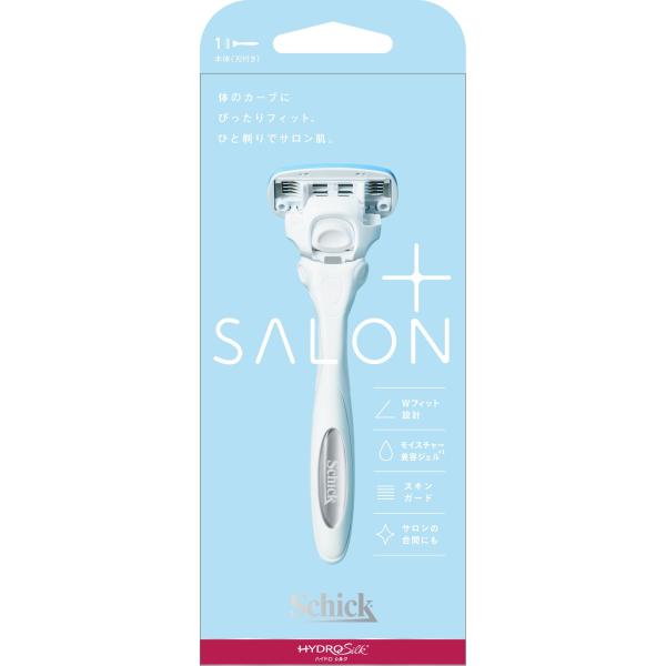 SCHICK シック ハイドロシルク サロンプラス ホルダー (刃付き) 女性用 カミソリ スキンガード ホワイト 1個 (x 1)