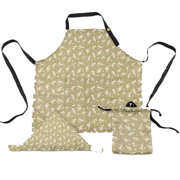 【商品概要】サイズ(約):エプロン/丈58×幅55cm・胸囲57-78cm (身長120-150cm)、三角巾/頭囲53-64cm、巾着/24×19.5cm本体重量(約):165g素材・材質:ポリエステル100%生産国:中国セット内容:エプ...