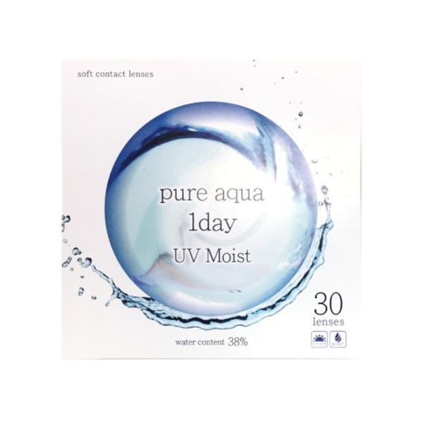 ZERU.contactpureaqua 1day UV MoistUV吸収剤を配合で大切な瞳にも紫外線対策MPCポリマーの潤いベールで快適なつけ心地をうるおい感低含水で水分蒸発が少なく程よくうるおいが持続・商品名：ピュアアクアワンデー U...
