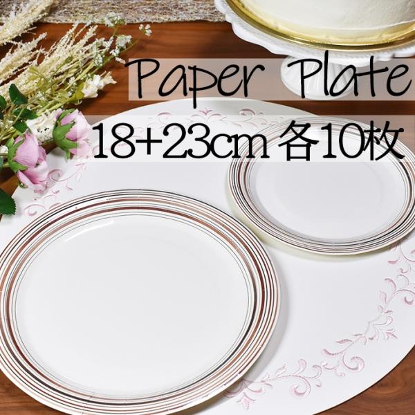 【サイズ・枚数】約18cmと23cm 各10枚入り【安全】輸入時に厚生労働省の定める食品衛生法等の安全性を検査済み【材質】パルプ【内面加工】ポリプロピレン表面には耐水・耐油加工を施しておりますので、パルプ100％の紙皿と比べ水分や油分が染み...
