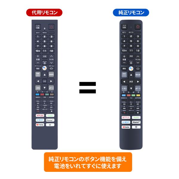 AVTVA テレビリモコン RC610JJR1 for TCL TCLテレビリモコン 音声機能