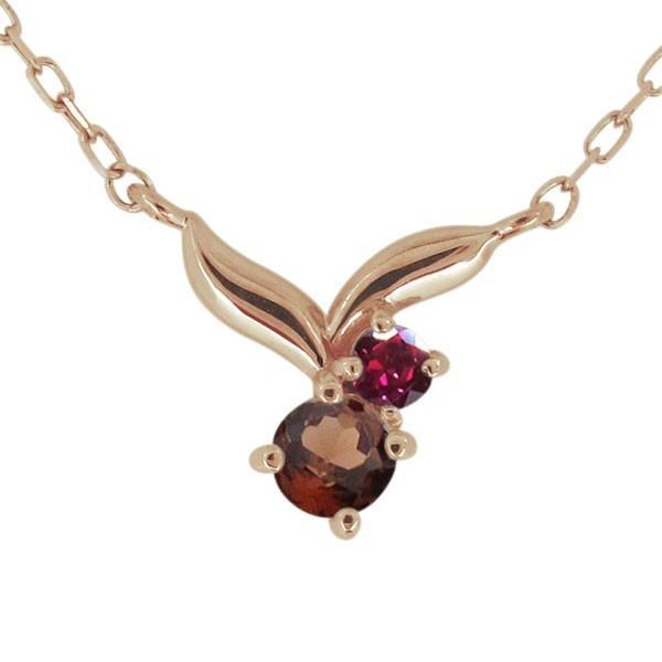 18金 ネックレス リーフ 誕生石 選べる2石 葉っぱ ペンダント オシャレ
