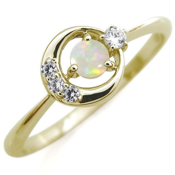 月モチーフ リング オパール K18 指輪 オパールリング : ZION - 通販