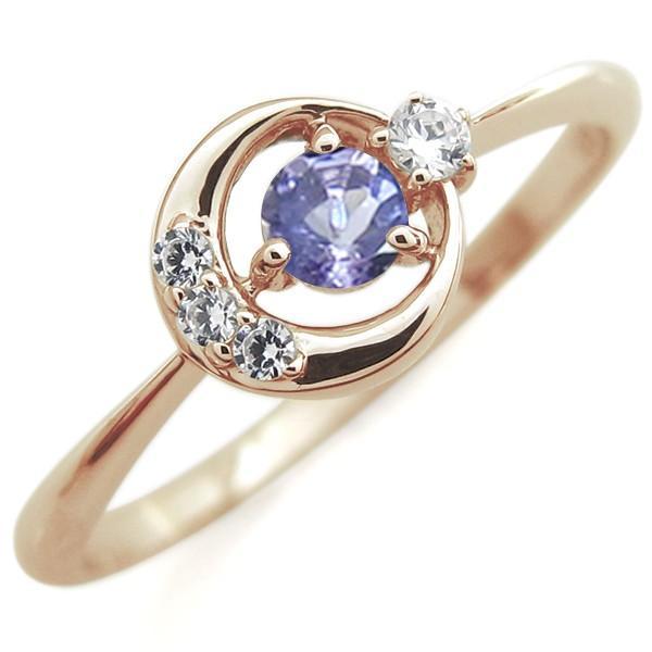 K10 月モチーフ タンザナイトリング 月モチーフ 指輪 タンザナイト リング 10金 星モチーフ : ZION