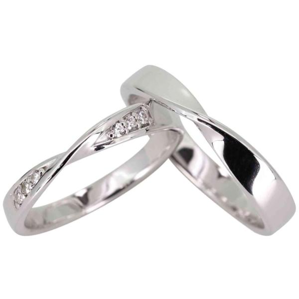 結婚指輪 プラチナ ペア ダイヤモンド マリッジリング 指輪 2本セット