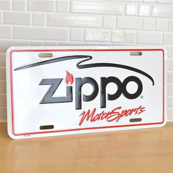 ZIPPO（ジッポー） ZIPPOナンバープレート 白 × 黒ロゴ MotorSports