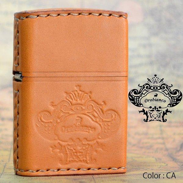 ZIPPO ジッポーライター Orobianco オロビアンコ 本牛革手縫い 革巻きキャメル （ORZ-001 CA）