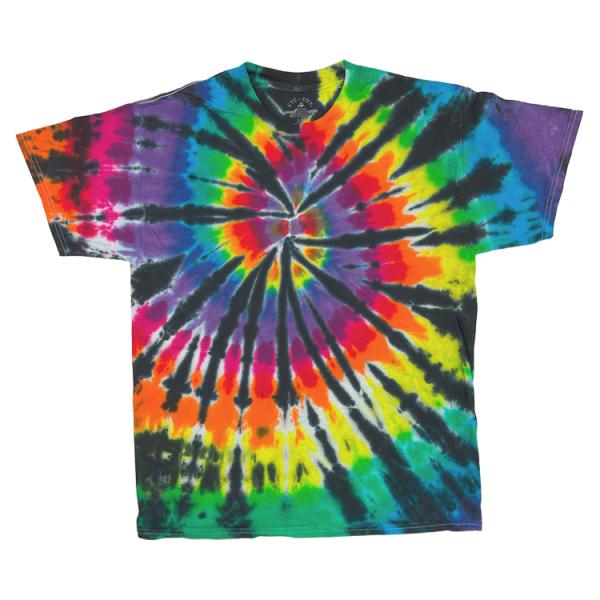 【メール便対応】 Eye-Dye - タイダイTシャツ BLACK RAINBOW BURST