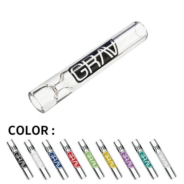 USAトップガラスメーカーGRAVのクリアガラスワンヒッター。サイズ：長さ76mm / 直径12mm / 内径 約8mm