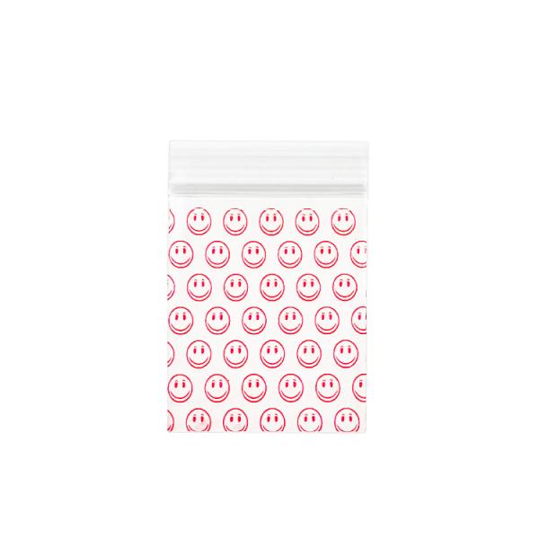【メール便対応】 ミニジップバッグ スマイル Mサイズ(40×35mm) 10枚入り