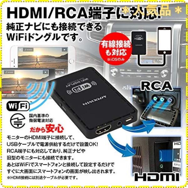 超お買い得 シガーアダプター付き 車載 車のモニターにスマホ映像が映る ドングル 新品 Wifi スマートフォン 純正ナビ Rca Hdmi スマホ ルーター Www Parrable Com