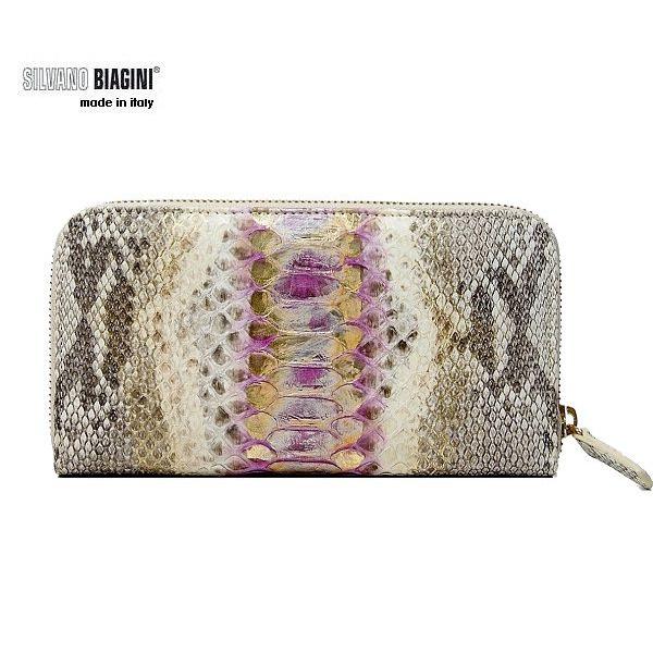 【ヴィンテージ品】SILVANO BIAGINI パイソンレザー長財布イタリア製 SILVANO BIAGINI 長財布 レディース財布 ラウンドファスナー