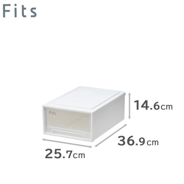 天馬 Fits フィッツケース 36-25 （ミニ） WC（ホワイトクリア） 収納ケース 引き出し （幅25.7cm×奥行36.9cm×高さ14.6cm）